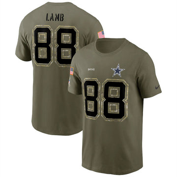 CeeDee Lamb Dallas Cowboys olive Salute To Service jersey