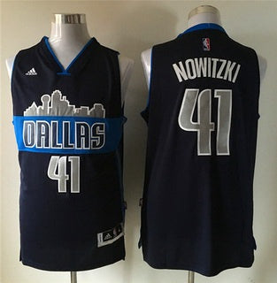 Dirk Nowitzki Revolution Dallas Mavericks navy jersey