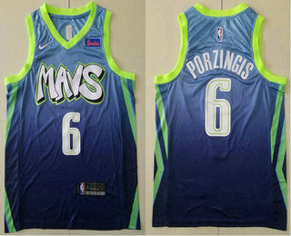 Kristaps Porzingis Dallas Mavericks blue jersey