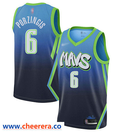 Kristaps Porzingis Dallas Mavericks blue jersey