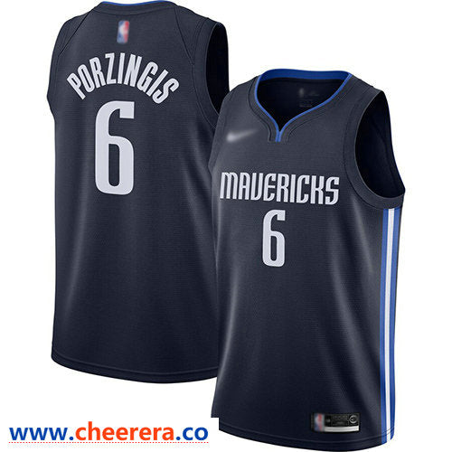 Kristaps Porzingis Dallas Mavericks navy jersey