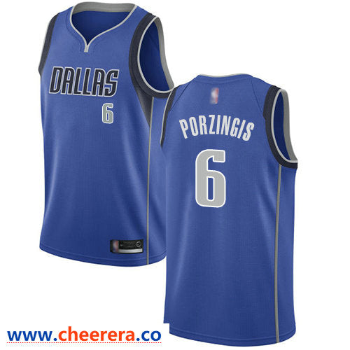 Kristaps Porzingis Dallas Mavericks royal jersey