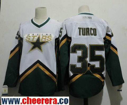 Marty Turco Dallas Stars white Throwback jersey