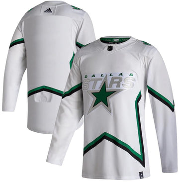 Custom Dallas Stars white Reverse Retro jersey