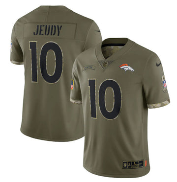 Jerry Jeudy Denver Broncos olive Salute To Service jersey