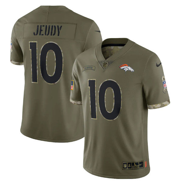 Jerry Jeudy Denver Broncos olive Salute To Service jersey