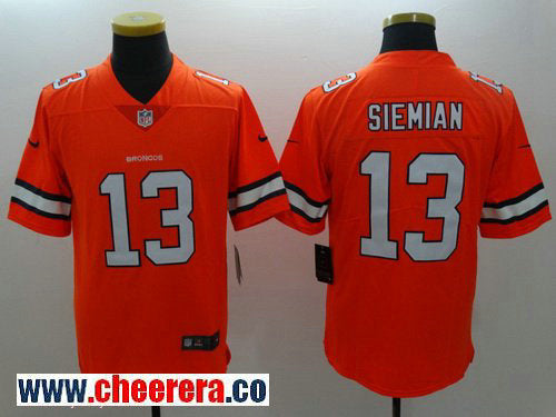 Trevor Siemian Denver Broncos orange Color Rush jersey