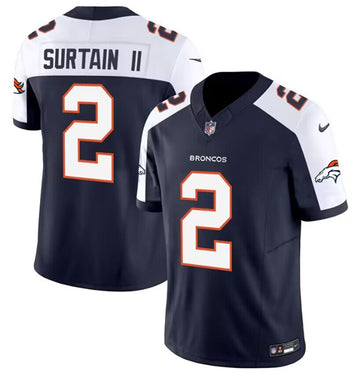 Pat Surtain II Denver Broncos navy Vapor jersey