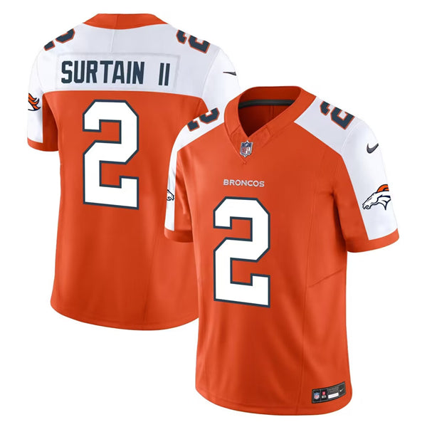 Pat Surtain II Denver Broncos orange Vapor jersey
