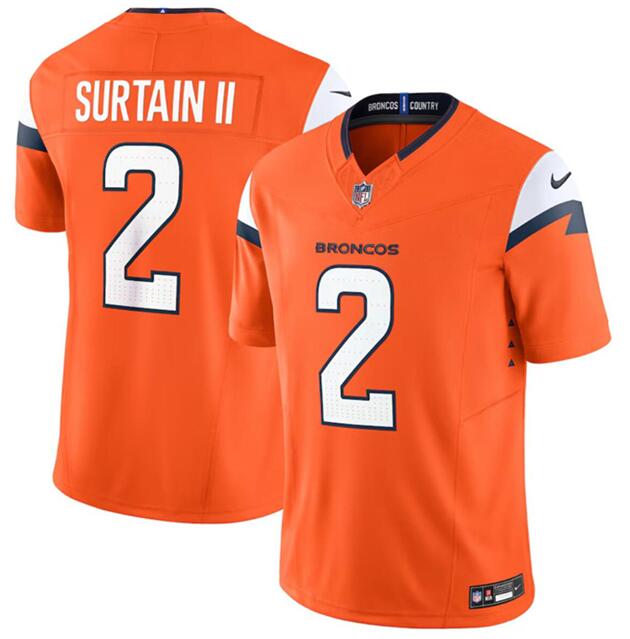 Pat Surtain II Denver Broncos orange Vapor jersey