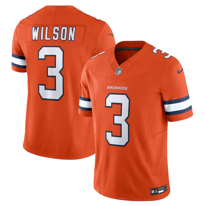 Russell Wilson Denver Broncos orange Vapor jersey