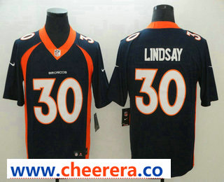 Phillip Lindsay Denver Broncos navy Vapor jersey