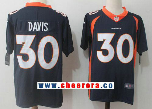 Terrell Davis Denver Broncos navy Vapor jersey