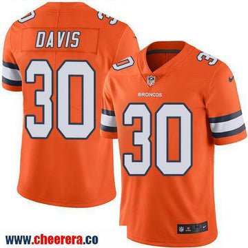 Terrell Davis Denver Broncos orange Color Rush jersey