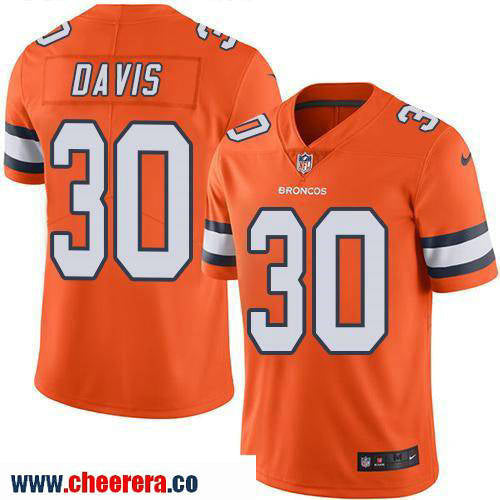 Terrell Davis Denver Broncos orange Color Rush jersey