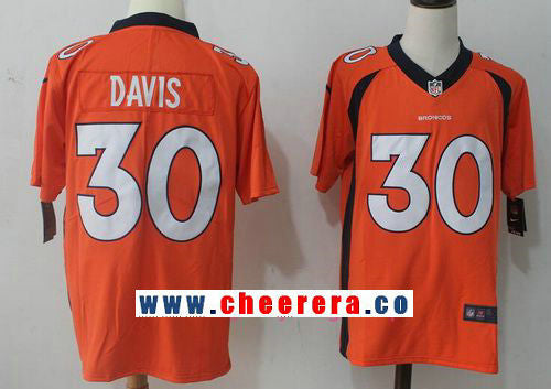 Terrell Davis Denver Broncos orange Vapor jersey