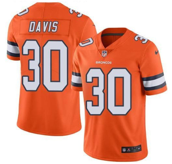 Terrell Davis Denver Broncos orange Vapor jersey
