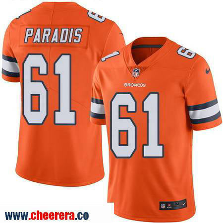 Matt Paradis Denver Broncos orange Color Rush jersey
