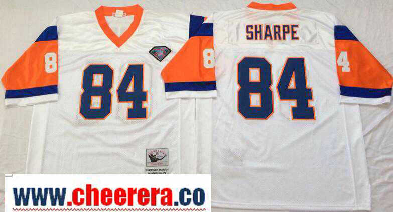 Shannon Sharpe Denver Broncos white Throwback jersey