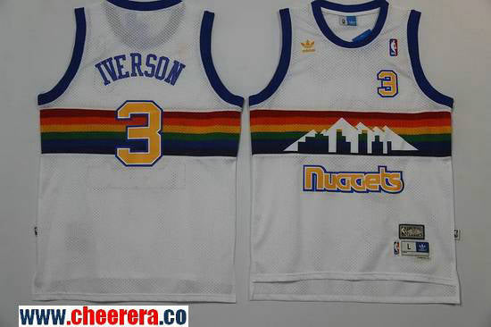 Allen Iverson Denver Nuggets white Throwback jersey