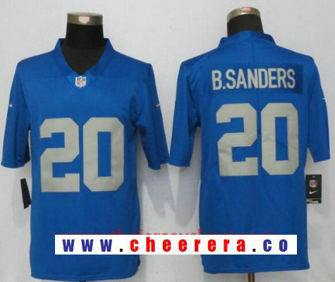 Barry Sanders Detroit Lions royal Vapor jersey