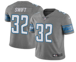 DAndre Swift Detroit Lions gray Vapor jersey