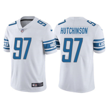 Aidan Hutchinson Detroit Lions white Vapor jersey