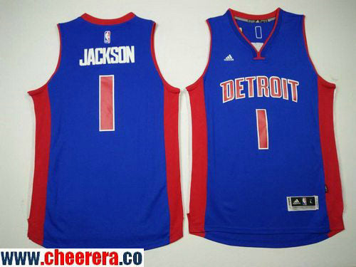 Reggie Jackson Detroit Pistons blue jersey