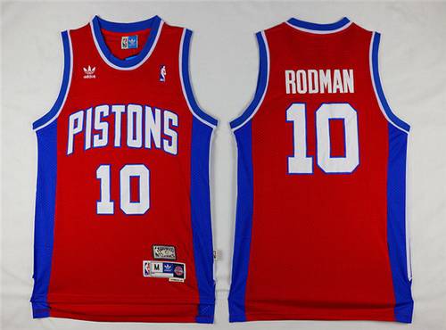 Dennis Rodman Detroit Pistons red Throwback jersey