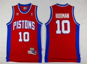 Dennis Rodman Detroit Pistons red Throwback jersey