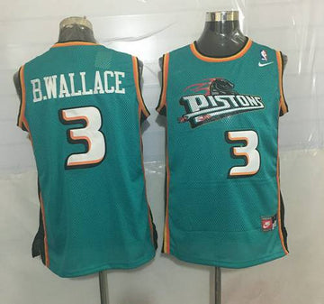 Ben Wallace Detroit Pistons teal Throwback jersey