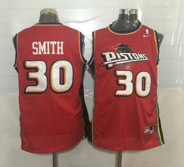 Joe Smith Detroit Pistons red Throwback jersey