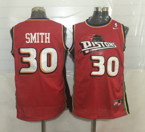 Joe Smith Detroit Pistons red Throwback jersey