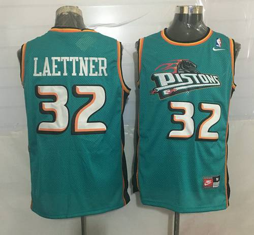 Christian Laettner Detroit Pistons teal Throwback jersey