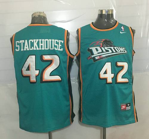 Jerry Stackhouse Detroit Pistons teal Throwback jersey