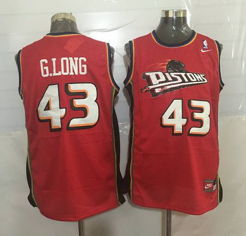 Grant Long Detroit Pistons red Throwback jersey