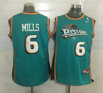 Terry Mills Detroit Pistons teal Throwback jersey