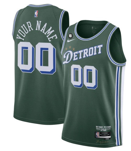 Custom Detroit Pistons green jersey