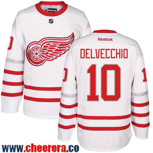 Alex Delvecchio Detroit Red Wings white Classic jersey