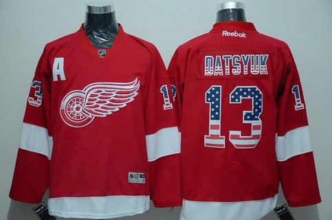 Pavel Datsyuk Detroit Red Wings red jersey
