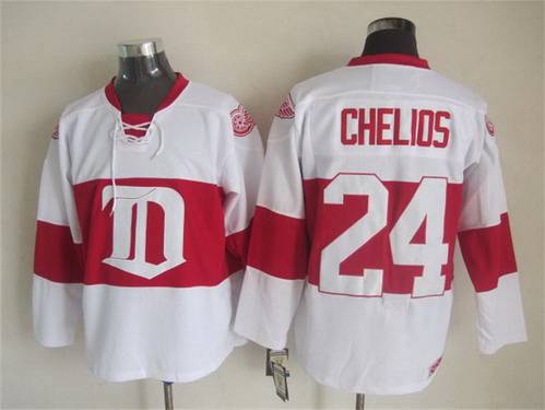 Chris Chelios Detroit Red Wings white Throwback jersey