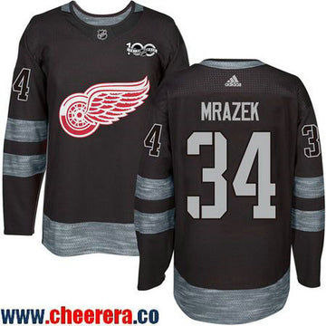 Petr Mrazek Detroit Red Wings black jersey