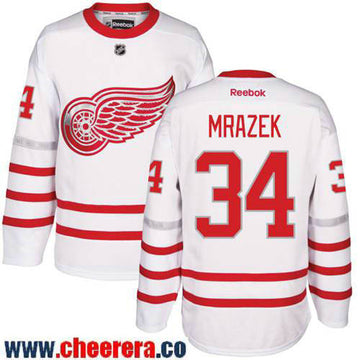 Petr Mrazek Detroit Red Wings white Classic jersey