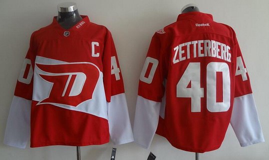 Henrik Zetterberg Reebok Detroit Red Wings red Stadium Series jersey
