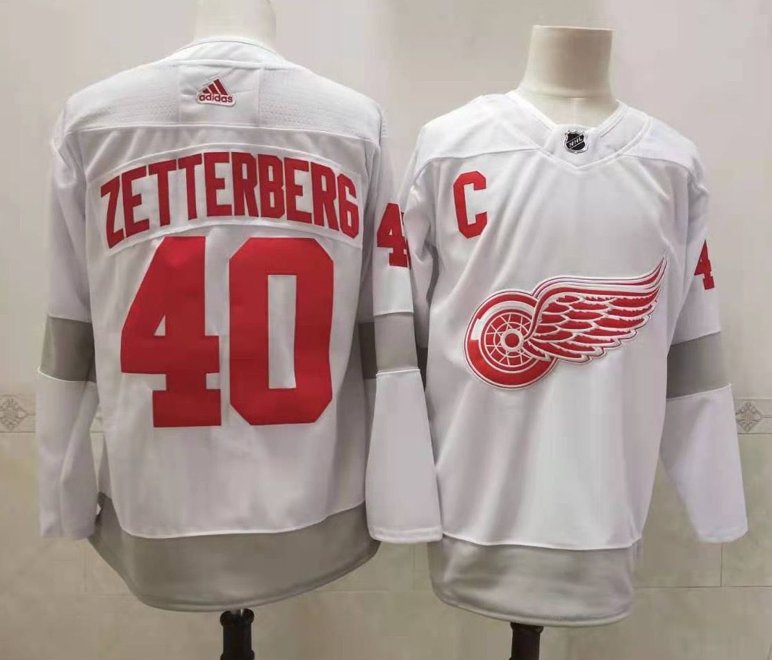 Henrik Zetterberg Detroit Red Wings white Alternate jersey