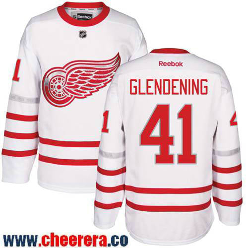 Luke Glendening Detroit Red Wings white Classic jersey