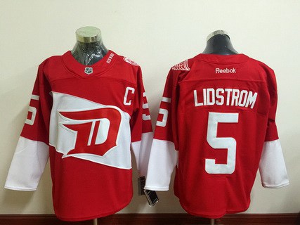 Nicklas Lidstrom Reebok Detroit Red Wings red Stadium Series jersey