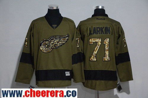 Dylan Larkin Detroit Red Wings green Salute To Service jersey