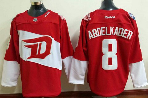 Justin Abdelkader Reebok Detroit Red Wings red Stadium Series jersey