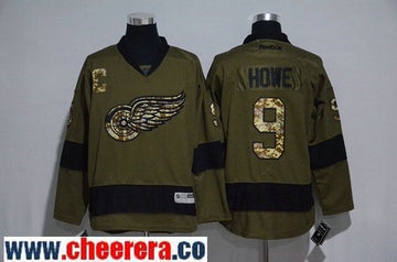 Gordie Howe Detroit Red Wings green Salute To Service jersey